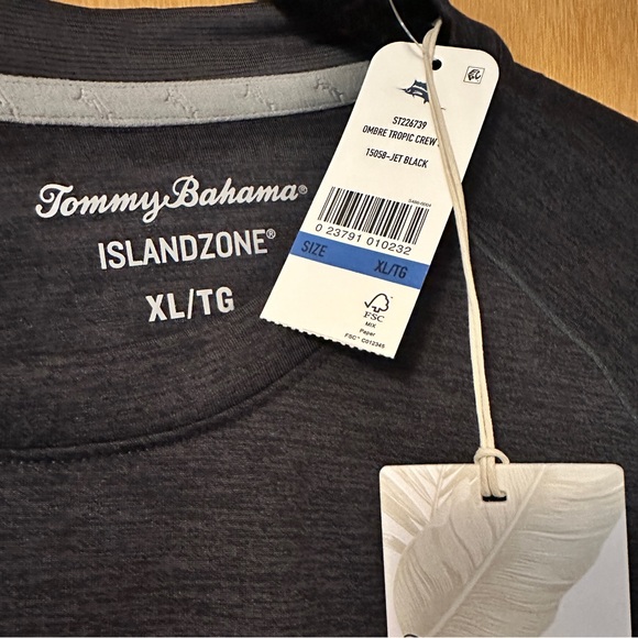 Tommy Bahama Ombré Tropic Crew, Jet Black NWT - Picture 2 of 3